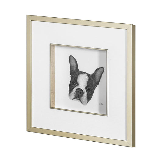 Mercana - Floyd Boston Terrier 1 by Mercana Studio Hand Embellished Framed Art Print Matted under Glass - 13375 view 2
