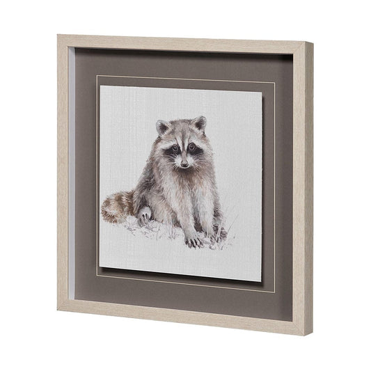 Mercana - Forest Friends X Racoon by Lisa Audit Hand Embellished Textured Framed Art Print Matted under Glas - 13064 view 2