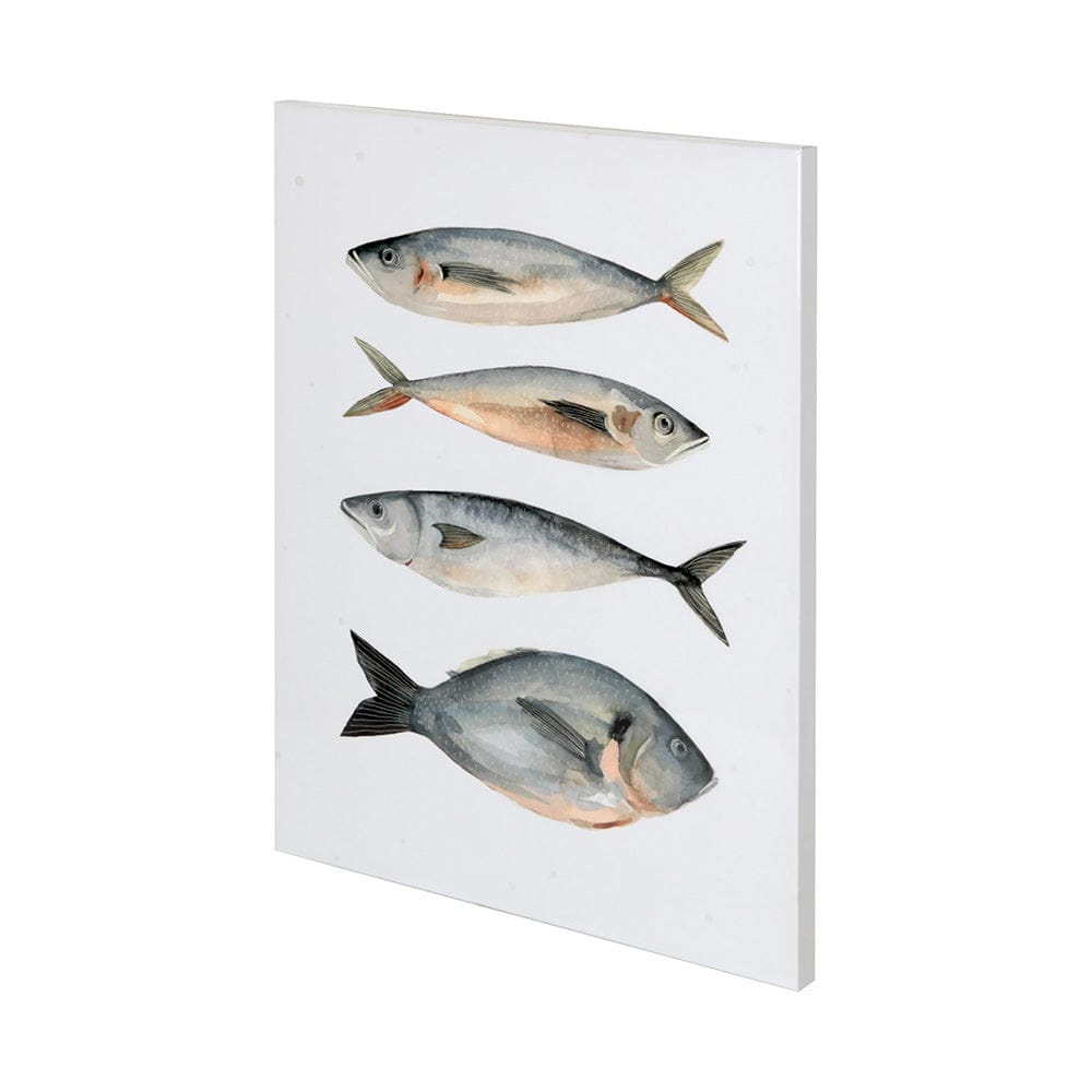 Mercana - Four Fish I by Emma Scarvey a Hand Embellished Textured Canvas - 101083-L view 1