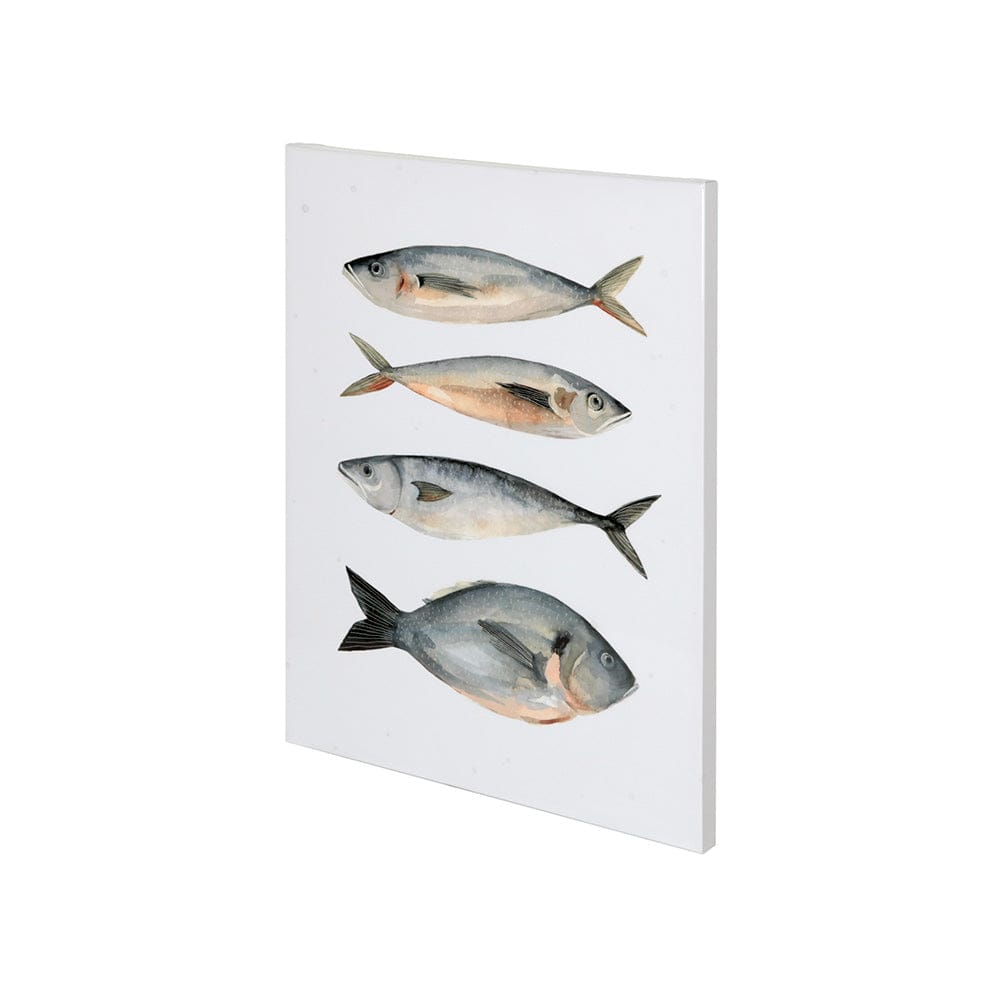 Mercana - Four Fish I by Emma Scarvey a Hand Embellished Textured Canvas - 101083-S view 1
