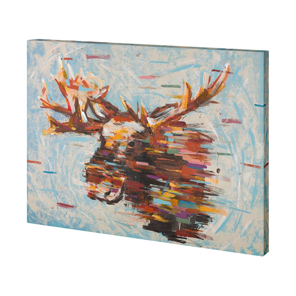 Mercana - Fractal Moose by Altamura a Hand Embellished Textured Canvas - 101291-S view 1