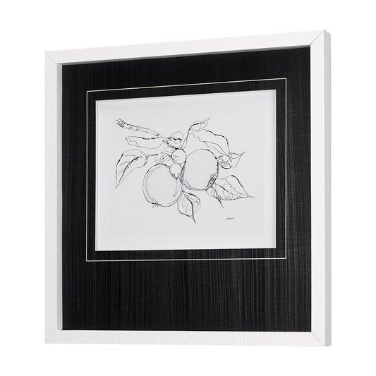 Mercana - Fruit Sketch Apple by Mercana Studio a Hand Embellished Textured Framed Art Print Matted under Glass - 14490 view 2