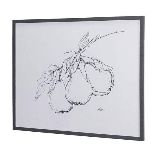 Mercana - Fruit Sketch Pear by Mercana Studio a Hand Embellished Textured Framed Art Print - 14339 view 2
