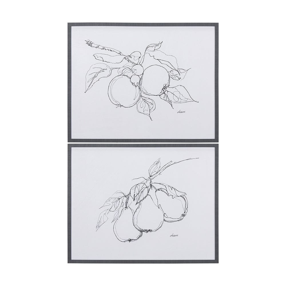 Mercana - Fruit Sketch Pear by Mercana Studio a Hand Embellished Textured Framed Art Print - 14339 view 9