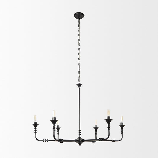 Mercana - Gabriel Small Matte Black Chandelier - 70694_CLOSEOUT view 2