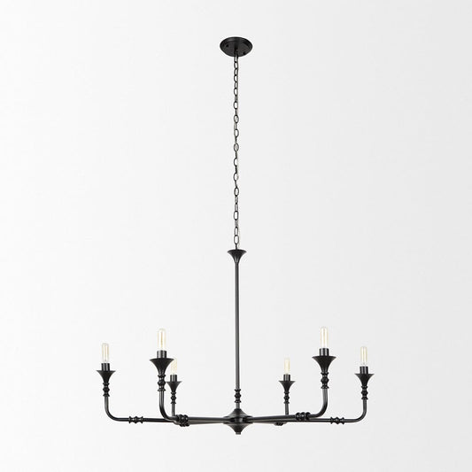 Mercana - Gabriel Small Matte Black Chandelier - 70694_CLOSEOUT view 2