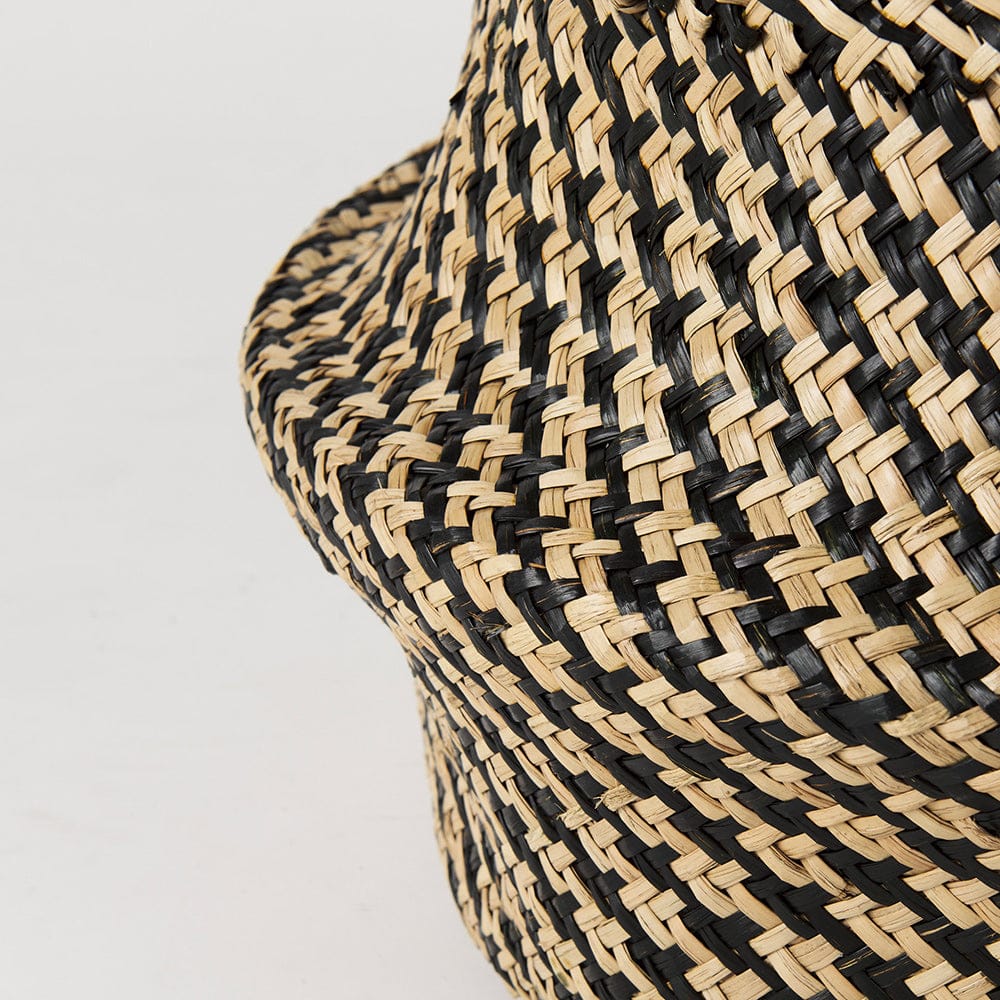 Mercana - Gaia 17.7L x 17.7W x 20.5H Light and Dark Brown Cross Patterend Belly Seagrass Basket (Set of 3) - 69607 view 8