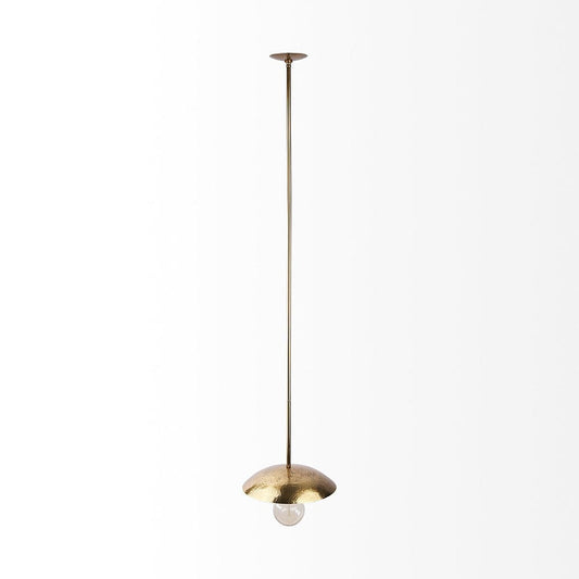 Mercana - Garnet 13L x 13W Gold Hammered Metal Pendant Light - 68774 view 2