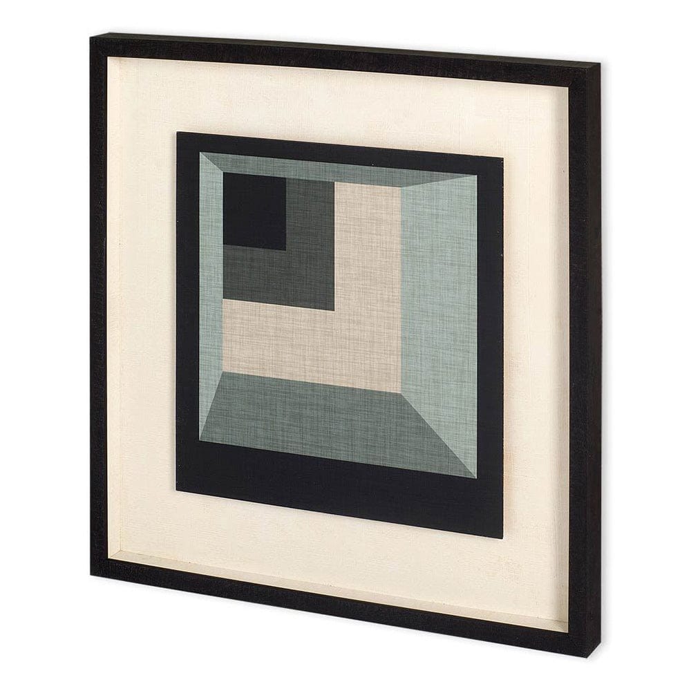 Mercana - Geometric Perspective I by June Vess a Hand Embellished Textured Framed Decograph Art Print - 11029 view 1