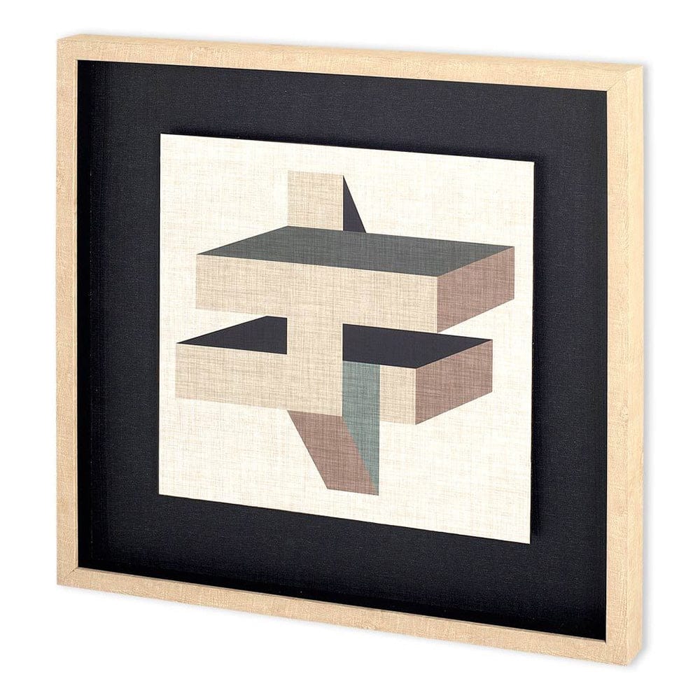 Mercana - Geometric Perspective II by June Vess a Hand Embellished Textured Framed Decograph Art Print - 11027 view 1