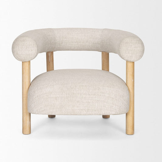 Mercana - Gianna Open Back Light Brown Wood w/ Oatmeal Fabric Accent Chair - 70585 view 2