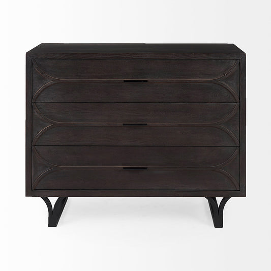 Mercana - Giselle I 40L x 16W Dark Brown Fir Veneer 3 Drawer Accent Cabinet - 69373 view 2