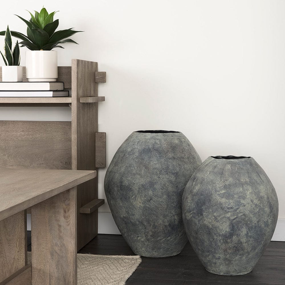 Mercana - Gobi 23L x 28H Large Gray Ceramic Oval Vase - 69407 view 8