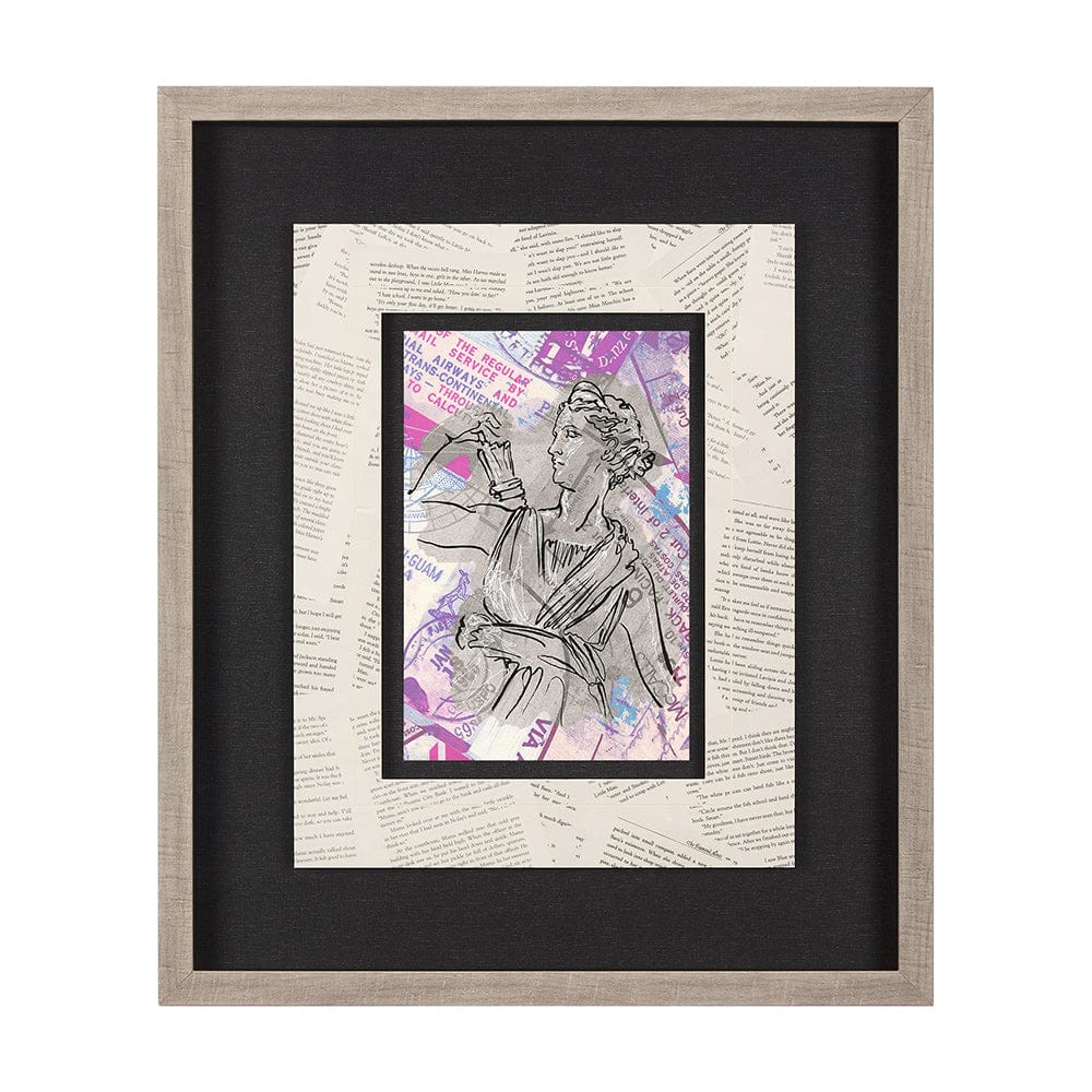 Mercana - Graffiti sculpture I by Mercana Studio Hand Embellished Textured Framed Art Print Matted under Glass - 14514 view 1