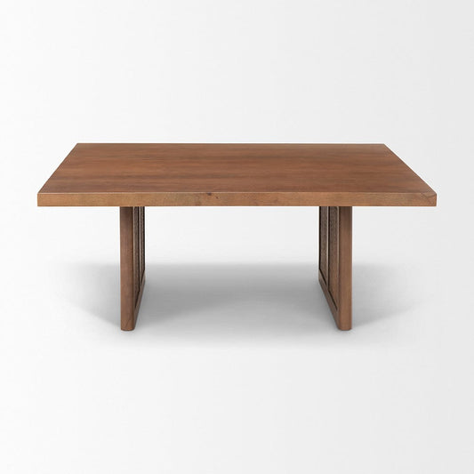 Mercana - Grier 42" Square Medium Brown Solid Wood w/ Cane Coffee Table - 69903 view 2