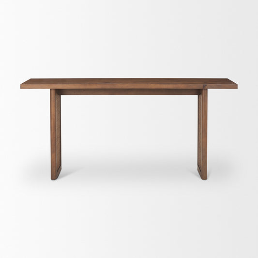 Mercana - Grier Medium Brown Solid Wood w/ Cane Console Table - 69906 view 2