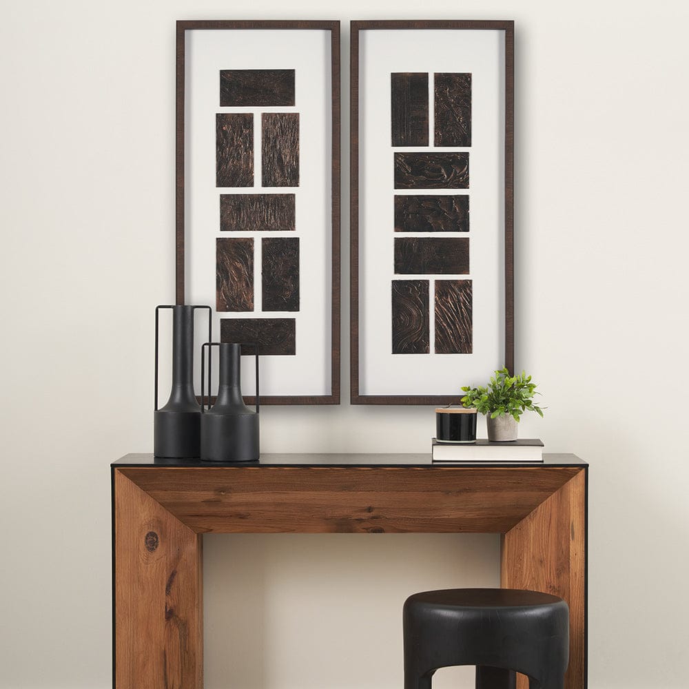 Mercana - Grouped Bricks by Studio M by Studio M a handmade Original Framed Artwork under Glass - 15743 view 8