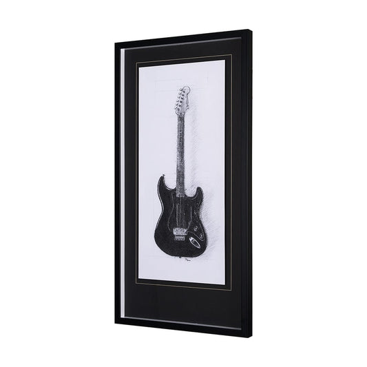 Mercana - Guitar I by Mercana Studio a Hand Embellished Textured Framed Art Print Matted under Glass - 12263 view 2