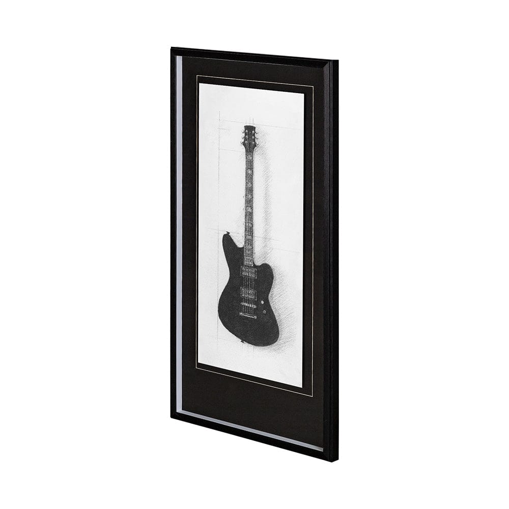 Mercana - Guitar II by Mercana Studio a Hand Embellished Textured Framed Art Print Matted under Glass - 12264 view 1