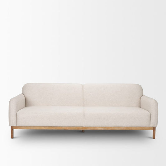 Mercana - Hale Sofa W/ Medium Brown Wood and Oatmeal Fabric - 70419 view 2