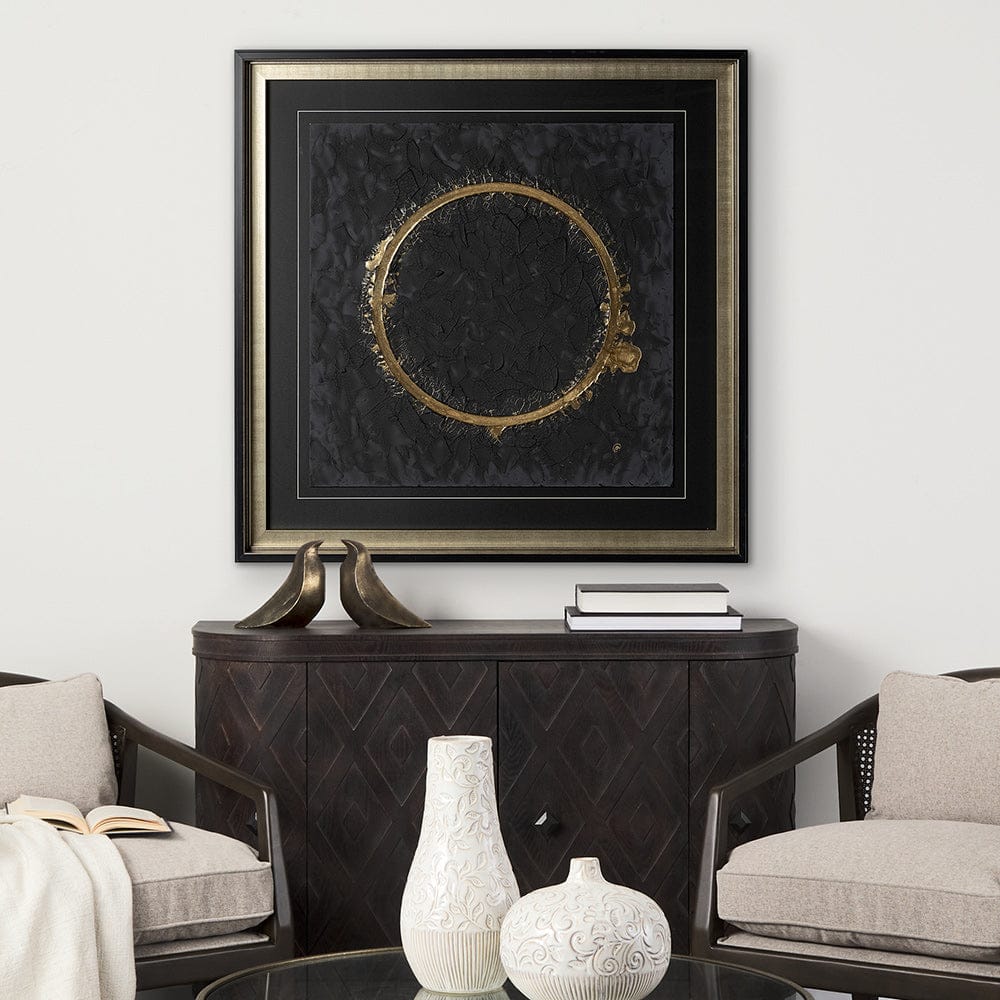 Mercana - Halo II Black by Studio M a handmade Original Framed Artwork under Glass - 12765 view 5