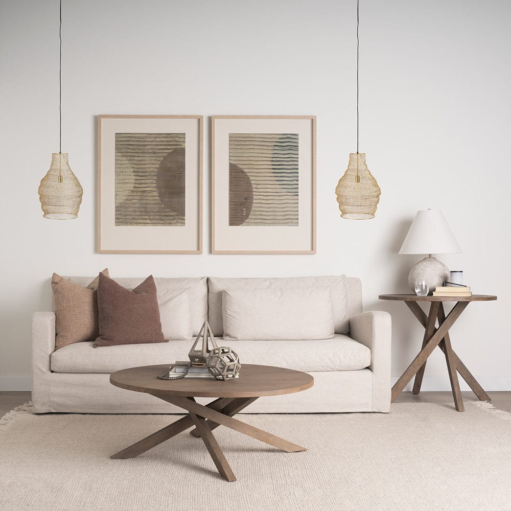 Mercana - Halycon 16.0L x 16.0W x 20.0H Gold Mesh and Iron Pendant Light - 69239 view 9