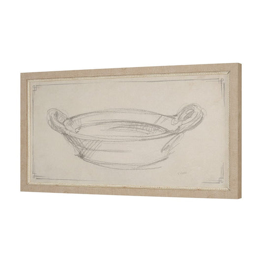 Mercana - Handled Bowl Sketch by Mercana Studio a Hand Embellished Framed Art Print - 15620 view 2