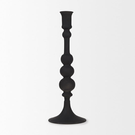 Mercana - Haute Large Matte Black Blown Glass Candlestick - 70359 view 2