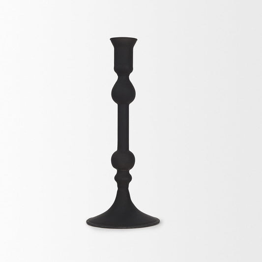 Mercana - Haute Medium Matte Black Blown Glass Candlestick - 70358 view 2