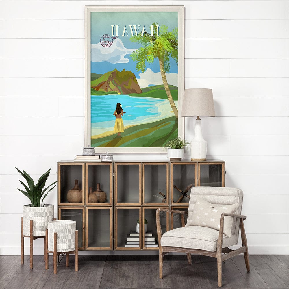 Mercana - Hawaii Go USA XL by Mercana Studio a Hand Embellished Decograph Framed Art Print under Glass - 15648 view 5
