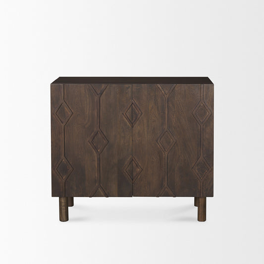 Mercana - Heera Dark Brown Diamond Motif w/ Shelf Accent Cabinet - 70645 view 2