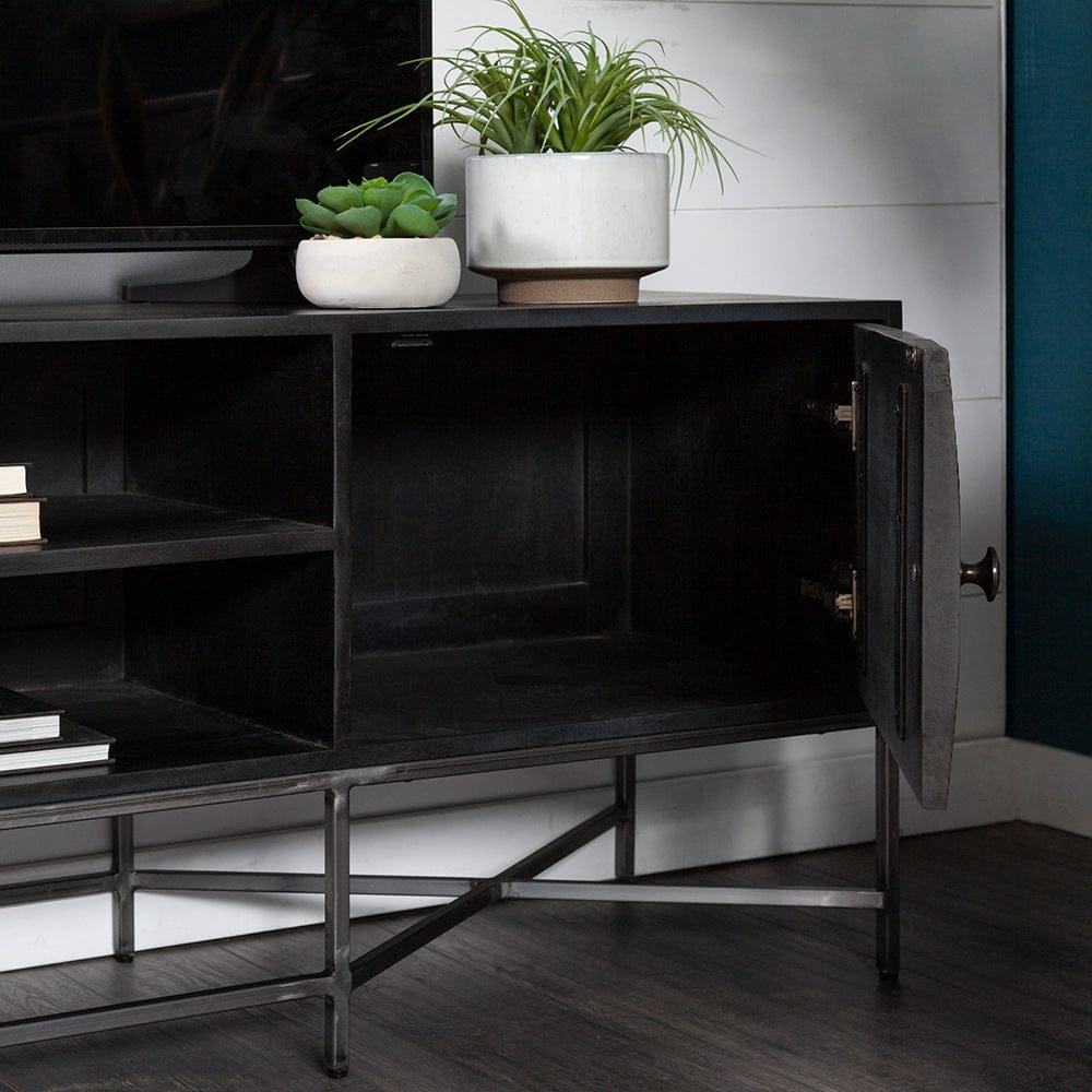 Mercana - Hogarth I Dark Brown Solid Wood TV Stand Media Console with Storage, TV up to 81" - 67741 view 12