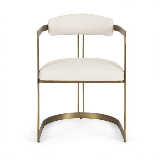 Mercana - Hollyfield II Cream Fabric Seat W/ Gold Iron Frame Dining Chair - 69451 view 2