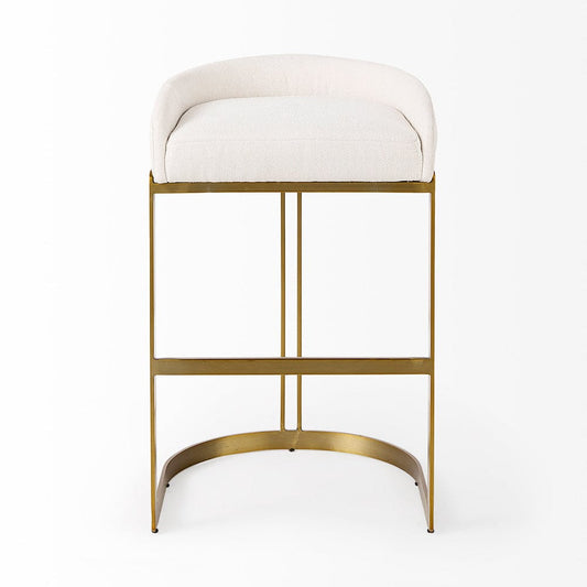 Mercana - Hollyfield II Cream Fabric Seat W/ Gold Metal Base Bar Stool - 69456 view 2