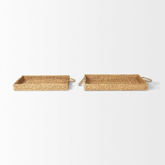 Mercana - Hona Large Recatangular Nesting Water Hyacinth Trays (Set of 2) - 70227 view 2