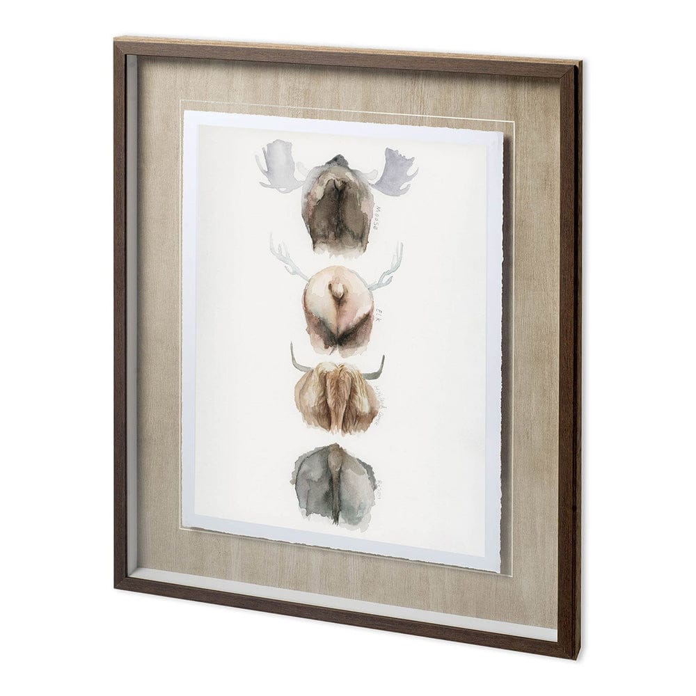 Mercana - Horn & Tail Study I by Mercana Studio Hand Embelished Textured Framed Art Print Matted under Glass - 11685 view 1