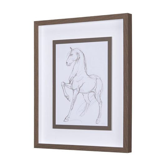 Mercana - Horse II by Mercana Studio a Hand Embellished Textured Framed Art Print Matted under Glass - 14302 view 2