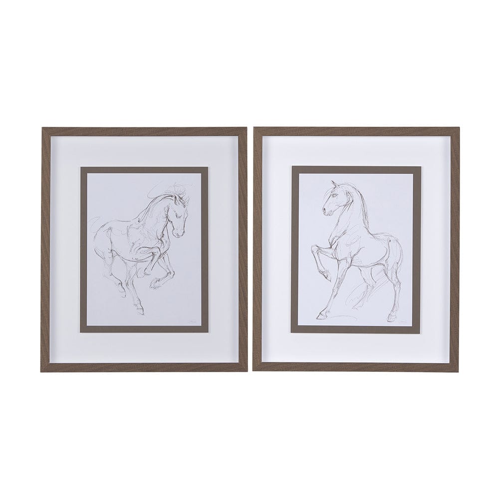 Mercana - Horse II by Mercana Studio a Hand Embellished Textured Framed Art Print Matted under Glass - 14302 view 8