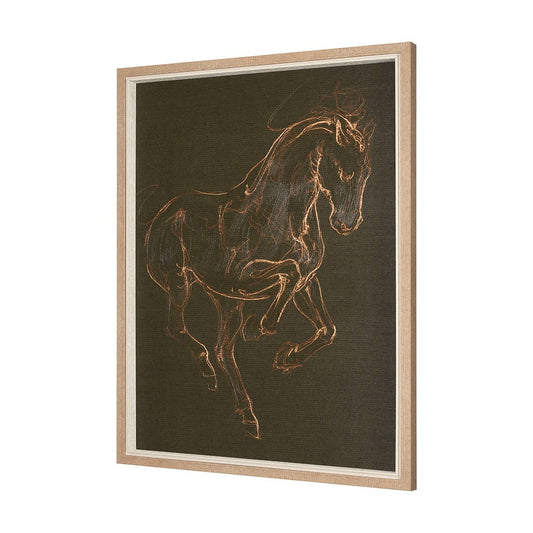 Mercana - Horse III Olive by Mercana Studio a Hand Embellished Textured Framed Art Print - 15195 view 2