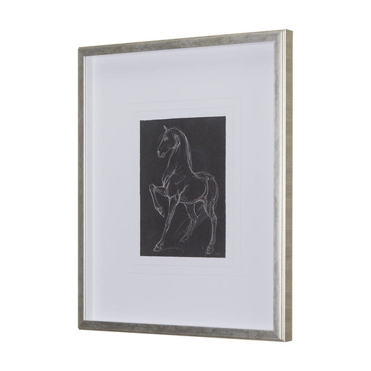 Mercana - Horse IV by Mercana Studio a Hand Embellished Textured Framed Art Print Matted under Glass - 14294 view 2