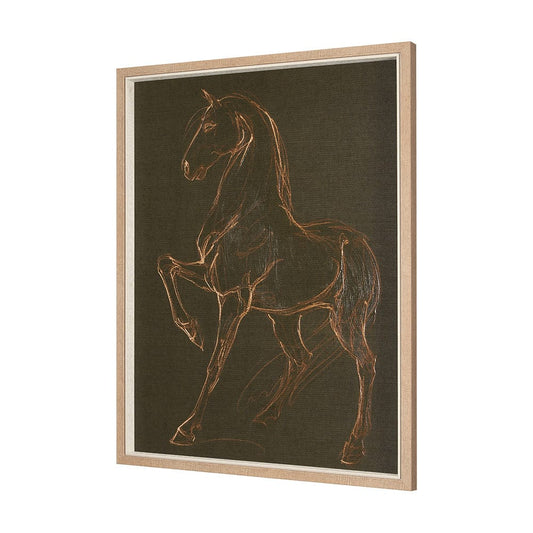 Mercana - Horse IV Olive by Mercana Studio a Hand Embellished Textured Framed Art Print - 15196 view 2