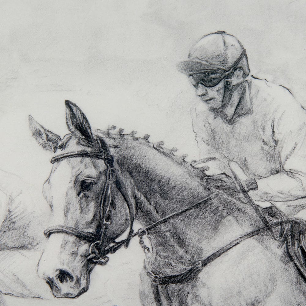 Mercana - Horse Racing II by Mercana Studio a Hand Embellished Textured Framed Art Print Matted under Glass - 13942 view 9