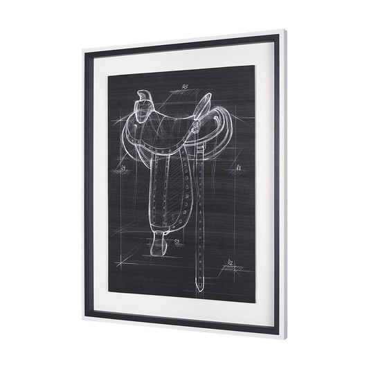 Mercana - Horse Seat Black I by Mercana Studio a Hand Embellished Textured Framed Art Print - 14983 view 2