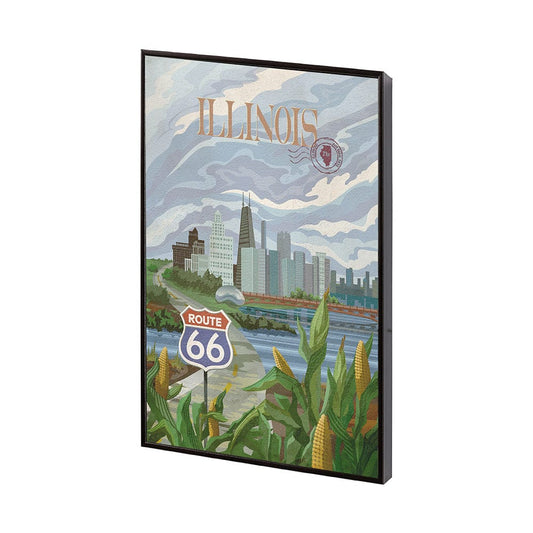 Mercana - Illinois Go USA SM by Mercana Studio a Hand Embellished Decograph Framed Art Print - 15115 view 2