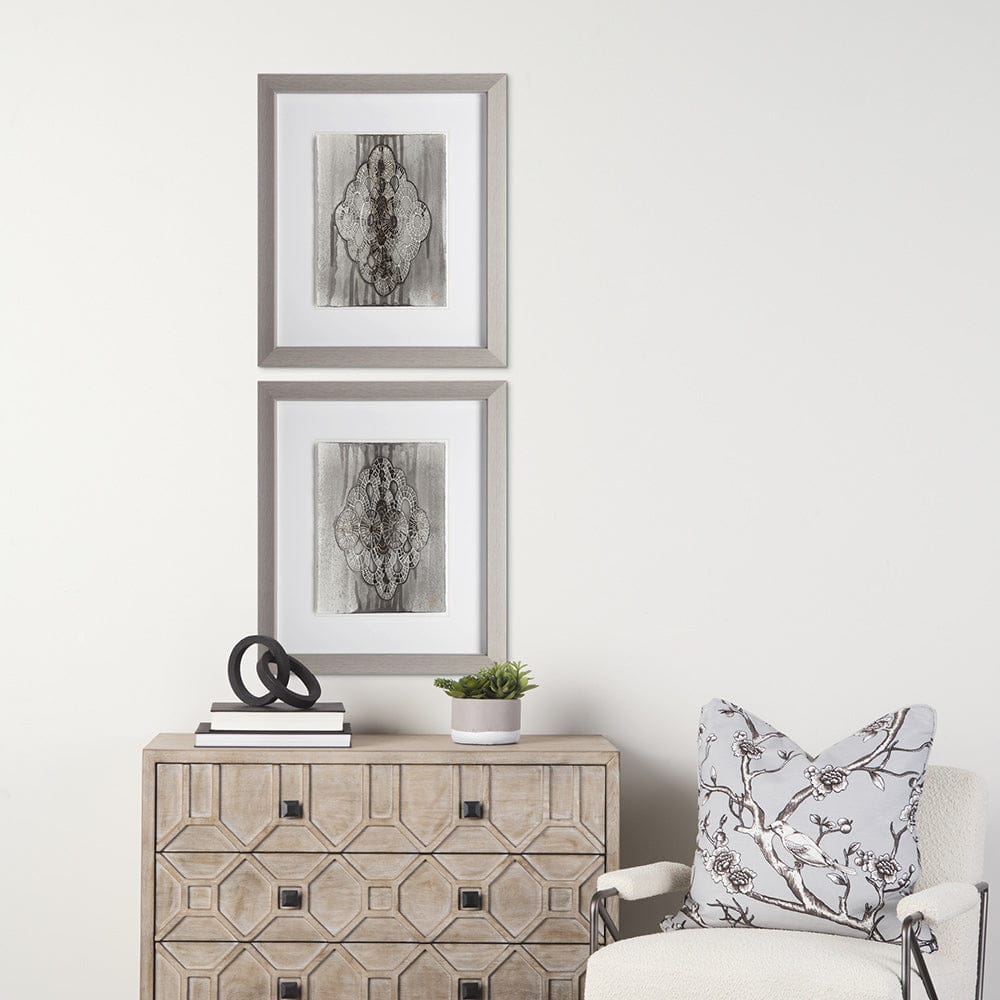 Mercana - India Pattern I by Studio M a handmade Original Framed Artwork under Glass - 11638 view 5