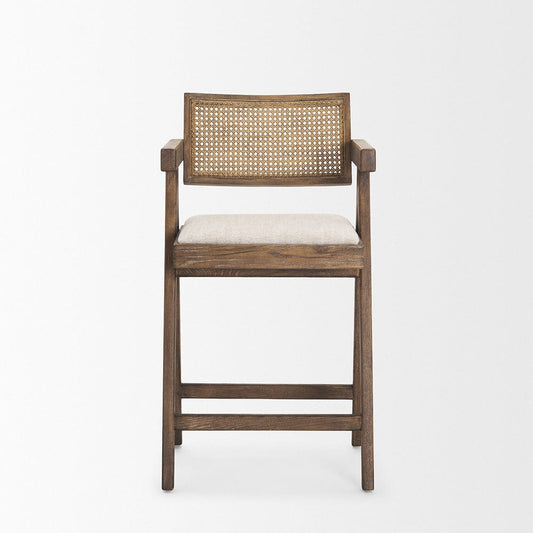 Mercana - Indie Medium Brown w/ Cane Counter Stool - 70587_CLOSEOUT view 2