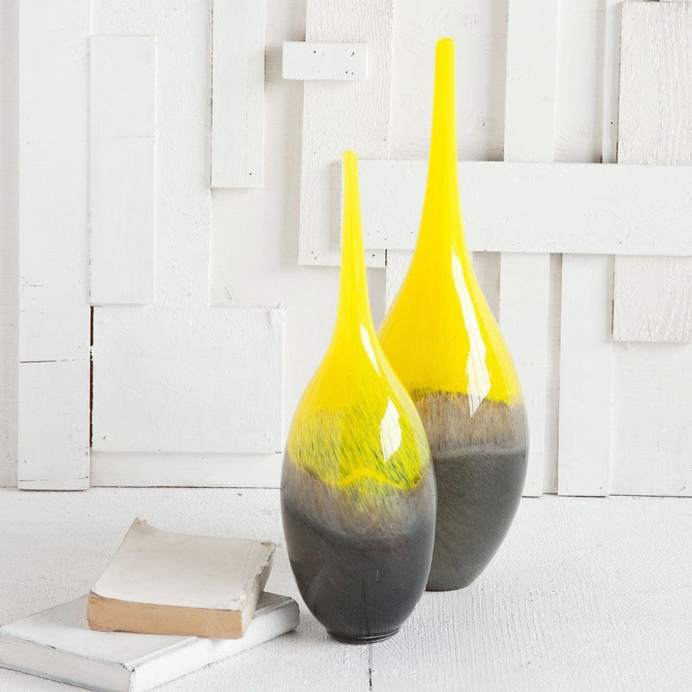 Mercana - Jasse Large Yellow/Gray Ombre Glass Vase - 30842 view 9