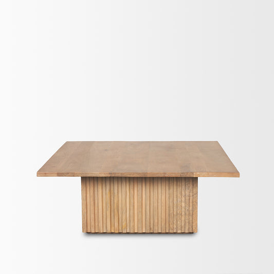 Mercana - June Light Brown Wood w/ Fluting Square Coffee Table - 70632-AB view 2