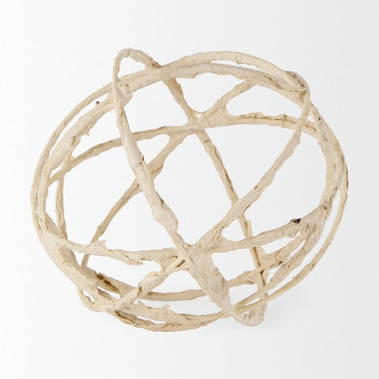 Mercana - Kali 6.7L x 6.7W x 6.7H Large Beige Decorative Metal and Paper Object - 69671 view 2