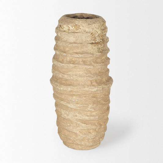Mercana - Kamli Small Beige Paper Mache Vase - 70212 view 2